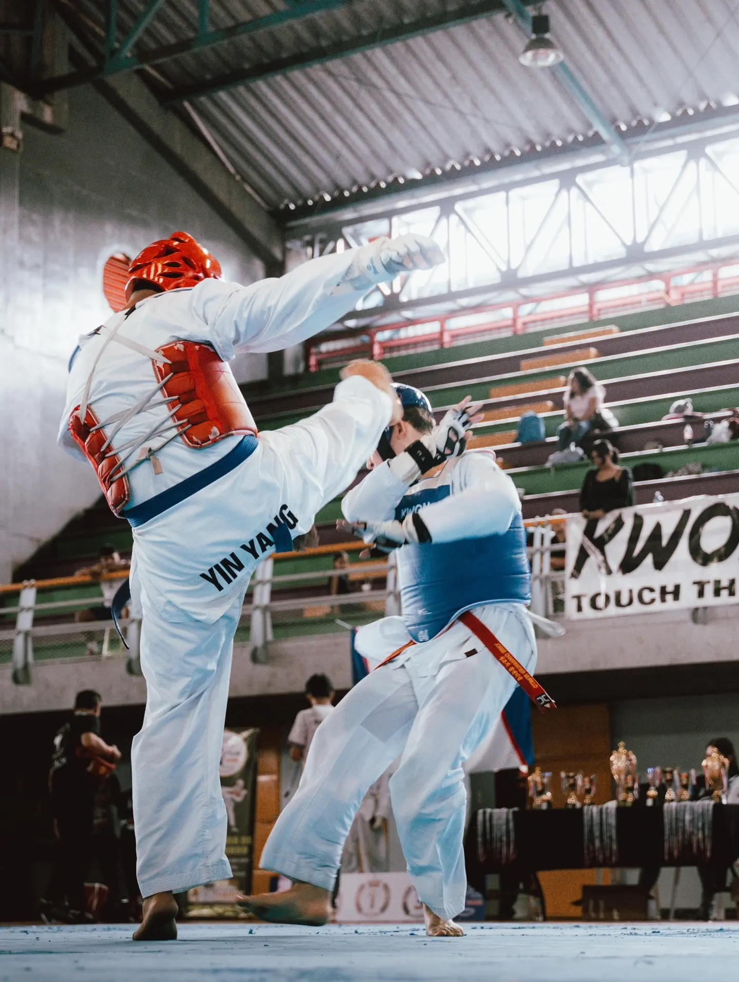 Combate de Taekwondo en un torneo gestionado con Tournament Logistics